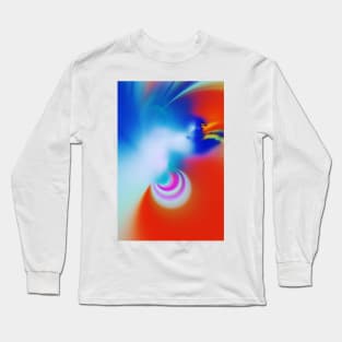 Future's Past Blue and Orange Abstract Artwork Long Sleeve T-Shirt